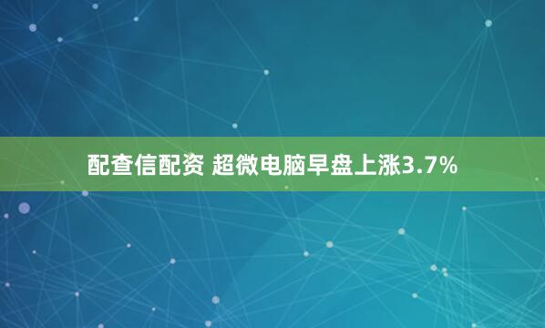 配查信配资 超微电脑早盘上涨3.7%